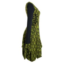 Vishes Langarm Damen Jersey-Kleid Blumenkleid Schnürung V-Ausschnitt olive 42