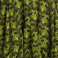 Vishes Langarm Damen Jersey-Kleid Blumenkleid Schnürung V-Ausschnitt olive 48