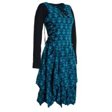 Vishes Langarm Damen Jersey-Kleid Blumenkleid...