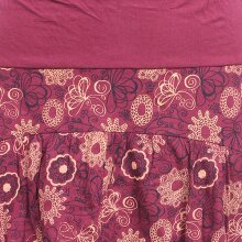 Vishes - Damen kurzer Ballon-Rock aus Baumwoll-Jersey mit Blumen-Druck und Taschen dunkelrot 40