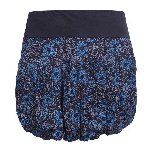 Vishes - Damen kurzer Ballon-Rock aus Baumwoll-Jersey mit Blumen-Druck und Taschen schwarz 38