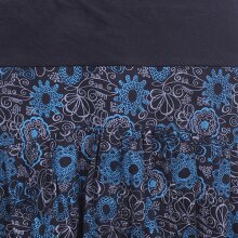 Vishes - Damen kurzer Ballon-Rock aus Baumwoll-Jersey mit Blumen-Druck und Taschen schwarz 38