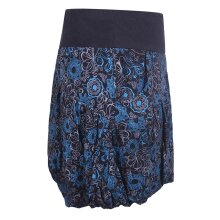 Vishes - Damen kurzer Ballon-Rock aus Baumwoll-Jersey mit Blumen-Druck und Taschen schwarz 38