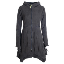 Vishes - Damen Fleecemantel Cardigan Zipfelkapuzenjacke...