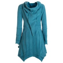 Vishes - Damen Fleecemantel Cardigan Zipfelkapuzenjacke...