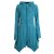 Vishes - Damen Fleecemantel Cardigan Zipfelkapuzenjacke Hooded Fleece Strickjacke türkis 38