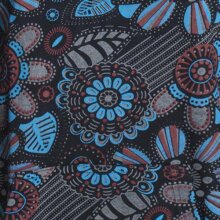 Vishes - Langarm Damen Hoodie Baumwoll Kapuzenshirt Blumenshirt mit Blumen Druck und Kängurutasche schwarz 46