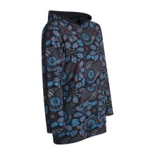 Vishes - Langarm Damen Hoodie Baumwoll Kapuzenshirt Blumenshirt mit Blumen Druck und Kängurutasche schwarz 46