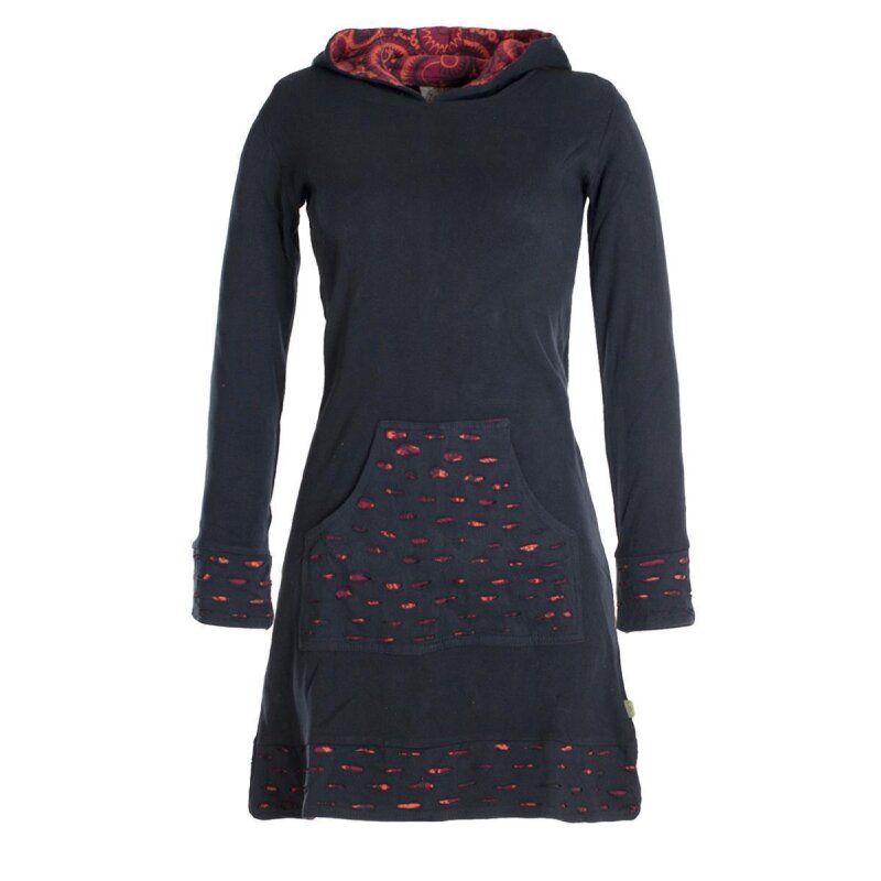 Vishes Damen Kapuzenkleid Sweatkleid Hoodie-Kleid Langarm