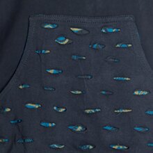 Vishes - Damen Kapuzenkleid Sweatkleid Hoodie-Kleid Langarm Baumwollkleid mit Kapuze Cutwork schwarz-türkis 40-42