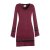 Vishes Langarm Lagenlook Damen Kleid Jerseykleid Strickkleid Sweatshirtkleid Baumwolle dunkelrot 36