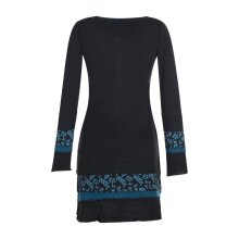 Vishes Langarm Lagenlook Damen Kleid Jerseykleid Strickkleid Sweatshirtkleid Baumwolle schwarz 44