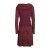 Vishes Langarm Damen Kleid Jerseykleid Strickkleid Sweatshirtkleid Sweatkleid mit Schnürung - Baumwolle dunkelrot 40