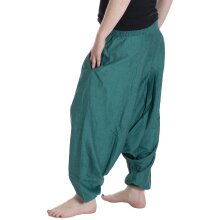 Vishes - Lange Unisex Baumwoll Haremshose Schlupfhose Einfarbig Einheitsgröße 34-46 türkisblau