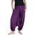 Vishes - Lange Unisex Baumwoll Haremshose Schlupfhose Einfarbig Einheitsgröße 34-46 Dunkellila
