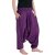 Vishes - Lange Unisex Baumwoll Haremshose Schlupfhose Einfarbig Einheitsgröße 34-46 Dunkellila
