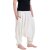 Vishes - Lange Unisex Baumwoll Haremshose Schlupfhose Einfarbig Einheitsgröße 34-46 Weiss