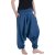 Vishes - Lange Unisex Baumwoll Haremshose Schlupfhose Einfarbig Einheitsgröße 34-46 Blau