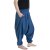 Vishes - Lange Unisex Baumwoll Haremshose Schlupfhose Einfarbig Einheitsgröße 34-46 Blau