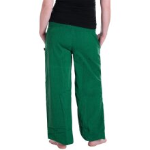 Vishes Lange Damen Sommerhose Haremshose Schlupfhose einfarbig Dehnbund mit Taschen Einheitsgröße (34-46) dunkelgrün