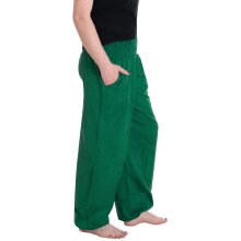Vishes Lange Damen Sommerhose Haremshose Schlupfhose einfarbig Dehnbund mit Taschen Einheitsgröße (34-46) dunkelgrün
