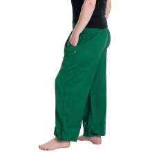 Vishes Lange Damen Sommerhose Haremshose Schlupfhose einfarbig Dehnbund mit Taschen Einheitsgröße (34-46) dunkelgrün