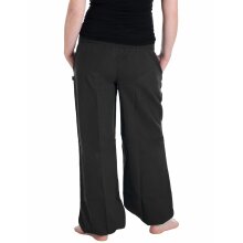 Vishes Lange Damen Sommerhose Haremshose Schlupfhose einfarbig Dehnbund mit Taschen Einheitsgröße (34-46) schwarz