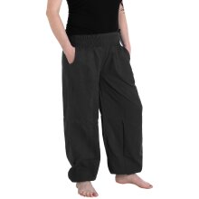 Vishes Lange Damen Sommerhose Haremshose Schlupfhose einfarbig Dehnbund mit Taschen Einheitsgröße (34-46) schwarz