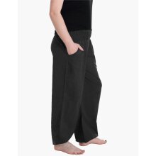 Vishes Lange Damen Sommerhose Haremshose Schlupfhose einfarbig Dehnbund mit Taschen Einheitsgröße (34-46) schwarz