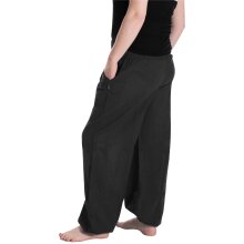 Vishes Lange Damen Sommerhose Haremshose Schlupfhose einfarbig Dehnbund mit Taschen Einheitsgröße (34-46) schwarz