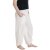 Vishes Lange Damen Sommerhose Haremshose Schlupfhose einfarbig Dehnbund mit Taschen Einheitsgröße (34-46) weiß