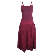 Vishes langes Damen Sommerkleid aus Jersey-Baumwolle mit wandelbarem Design und Blumenmuster dunkelrot 38