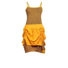 Vishes langes Damen Sommerkleid aus Jersey-Baumwolle mit wandelbarem Design und Blumenmuster gelb 34