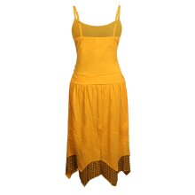 Vishes langes Damen Sommerkleid aus Jersey-Baumwolle mit wandelbarem Design und Blumenmuster gelb 34