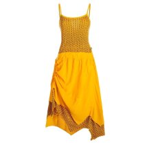 Vishes langes Damen Sommerkleid aus Jersey-Baumwolle mit wandelbarem Design und Blumenmuster gelb 40