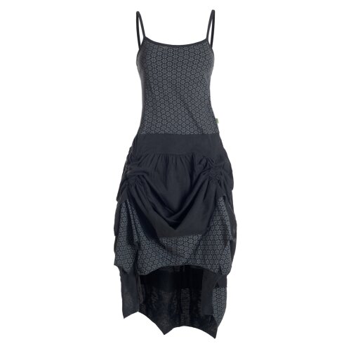 Vishes langes Damen Sommerkleid aus Jersey-Baumwolle mit wandelbarem Design und Blumenmuster schwarz 42