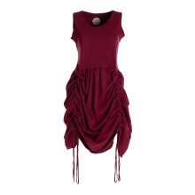 Vishes verstellbares Damen Kleid Langes oder kurzes Sommerkleid Damen Kleider Sommer  dunkelrot 46