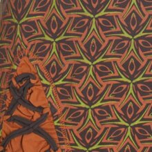 Langarm Damen Kleid Zipfelkleid Bedruckt Asymmetrisch mit Rüschen Volant braun 42