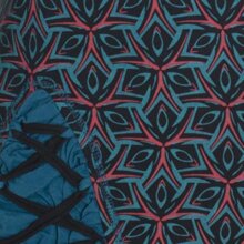 Langarm Damen Kleid Zipfelkleid Bedruckt Asymmetrisch mit Rüschen Volant schwarz 48