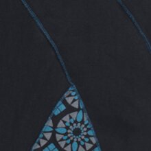 Vishes Langarm Damen Elfen Zipfelkleid Patchworkkleid Zipfelige Elfentunika Lagenlook Bedruckt schwarz 42