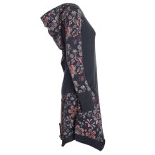 Vishes - Langarm Damen Kleid Elfen Zipfelkleid Zipfelige Elfentunika Bedruckt schwarz 48