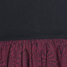 Vishes Langarm Damen Kleid Jerseykleid Strickkleid Ballonkleid - Kleid Damen Langarm Kleid Herbst schwarz-dunkelrot 38-40