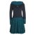 Vishes Langarm Damen Kleid Jerseykleid Strickkleid Ballonkleid - Kleid Damen Langarm Kleid Herbst schwarz 48