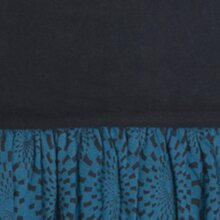 Vishes Langarm Damen Kleid Jerseykleid Strickkleid Ballonkleid - Kleid Damen Langarm Kleid Herbst schwarz-türkis 44