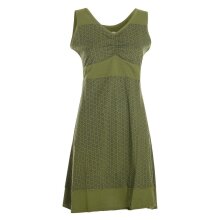 Vishes - Kurzes Damen Kleid Blumentunika Hemdchen Hängerchen ärmellos olive 36