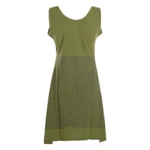Vishes - Kurzes Damen Kleid Blumentunika Hemdchen Hängerchen ärmellos olive 44-46
