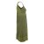 Vishes - Kurzes Damen Kleid Blumentunika Hemdchen Hängerchen ärmellos olive 44-46