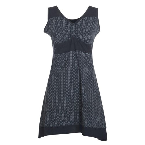 Vishes - Kurzes Damen Kleid Blumentunika Hemdchen Hängerchen ärmellos schwarz 42