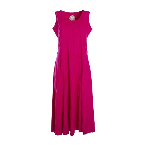 Vishes Langes Einfarbiges Damen Sommerkleid ohne Ärmel Patchwork pink 36