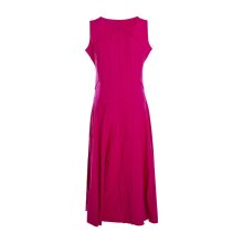 Vishes Langes Einfarbiges Damen Sommerkleid ohne Ärmel Patchwork pink 36